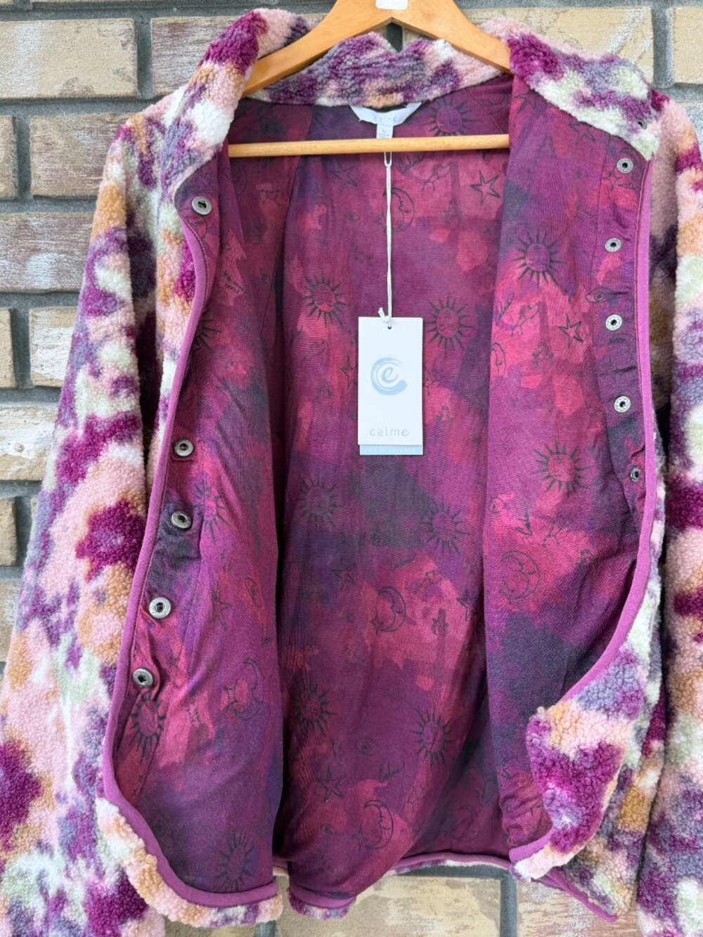 NWT Johnny Was Calme Purple Floral Sherpa Jacket L - Picture 10 of 14
